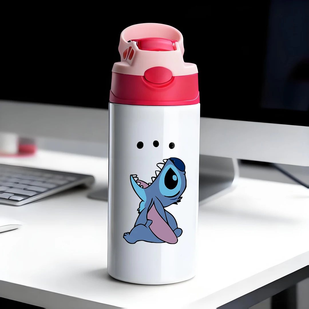 

Disney Insulated Cup - Blue Stitch Cartoon Design 304 Stainless Steel Straw Cup Kids Water Bottle New Year Gift