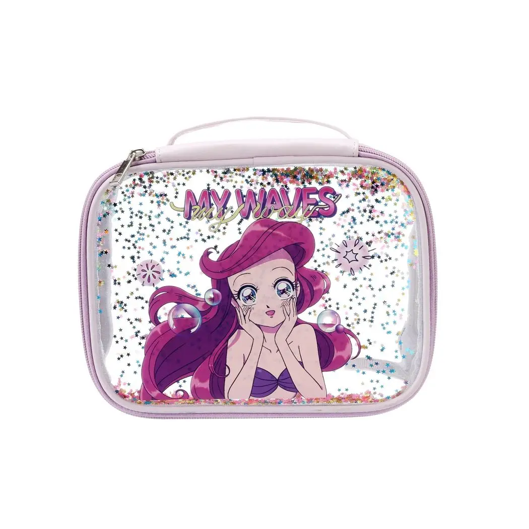 MINISO Disney Fantasy Princess Series Quicksand Hand Makeup Bag Snow White Toiletry Bag Girl Princess Gift