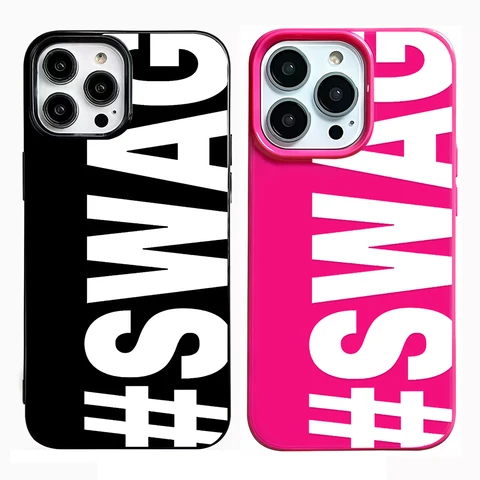 Чехол для телефона с буквами SWAG для iPhone 17 16 15 14 13 12 11 Air Pro Max X XS XR XSMax 7 8 Plus, PC-чехол, Funda, Capa, Coque
