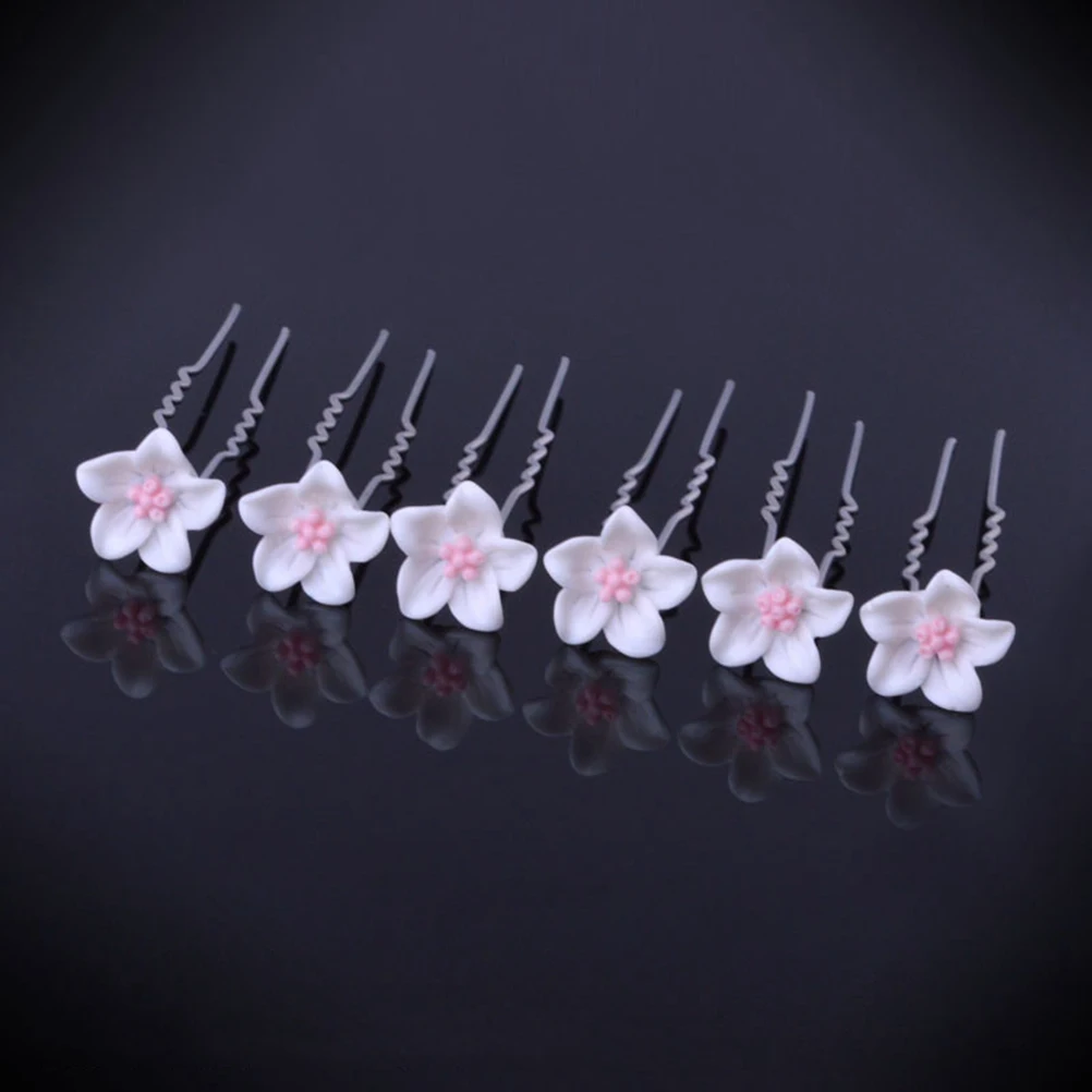 

20 Pcs Lily Hair Pin Flower Hair Fork Bride Hair Pin Braid Hairpin Beautiful Hair Decoration (Mixed Color)
