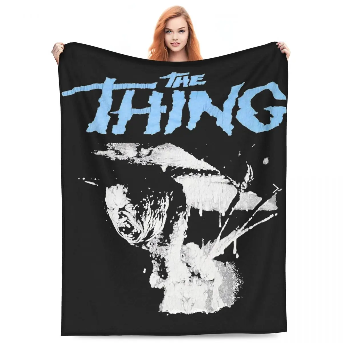 

Comfortable The Thing Horror Film Movie Blanket Accessories Sofa Decorative Throw Blanket Lightweight Fleece for Office