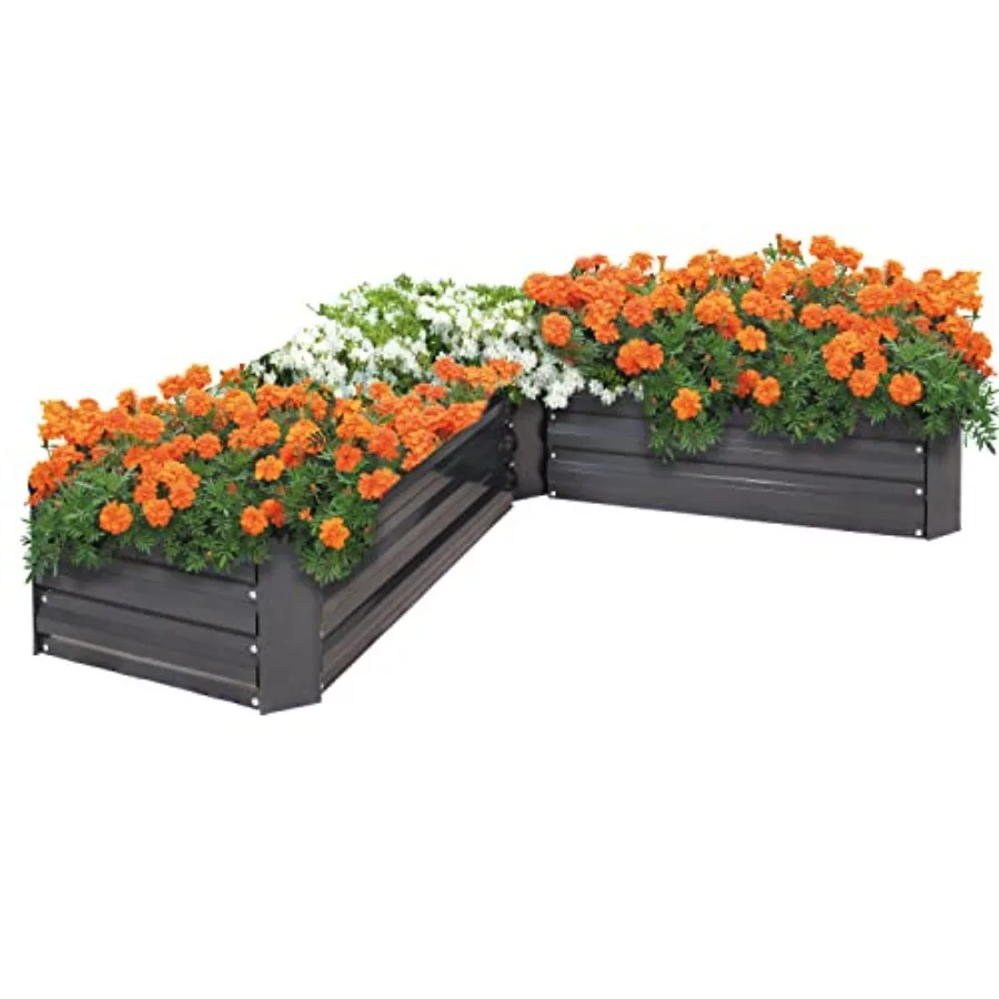 Sunnydaze Galvanized Raised Garden Bed,,5x5x1 Feet