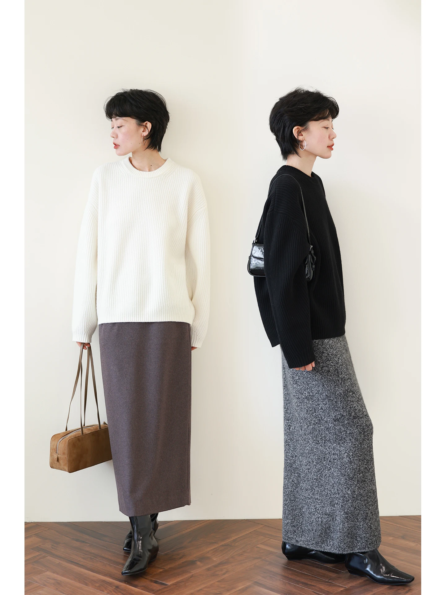 

00% Merino Wool Women's Loose Fit round Ne Knitwear Warm Sli All-Match Color Sweater Comfortable Lazy Sle Wint...