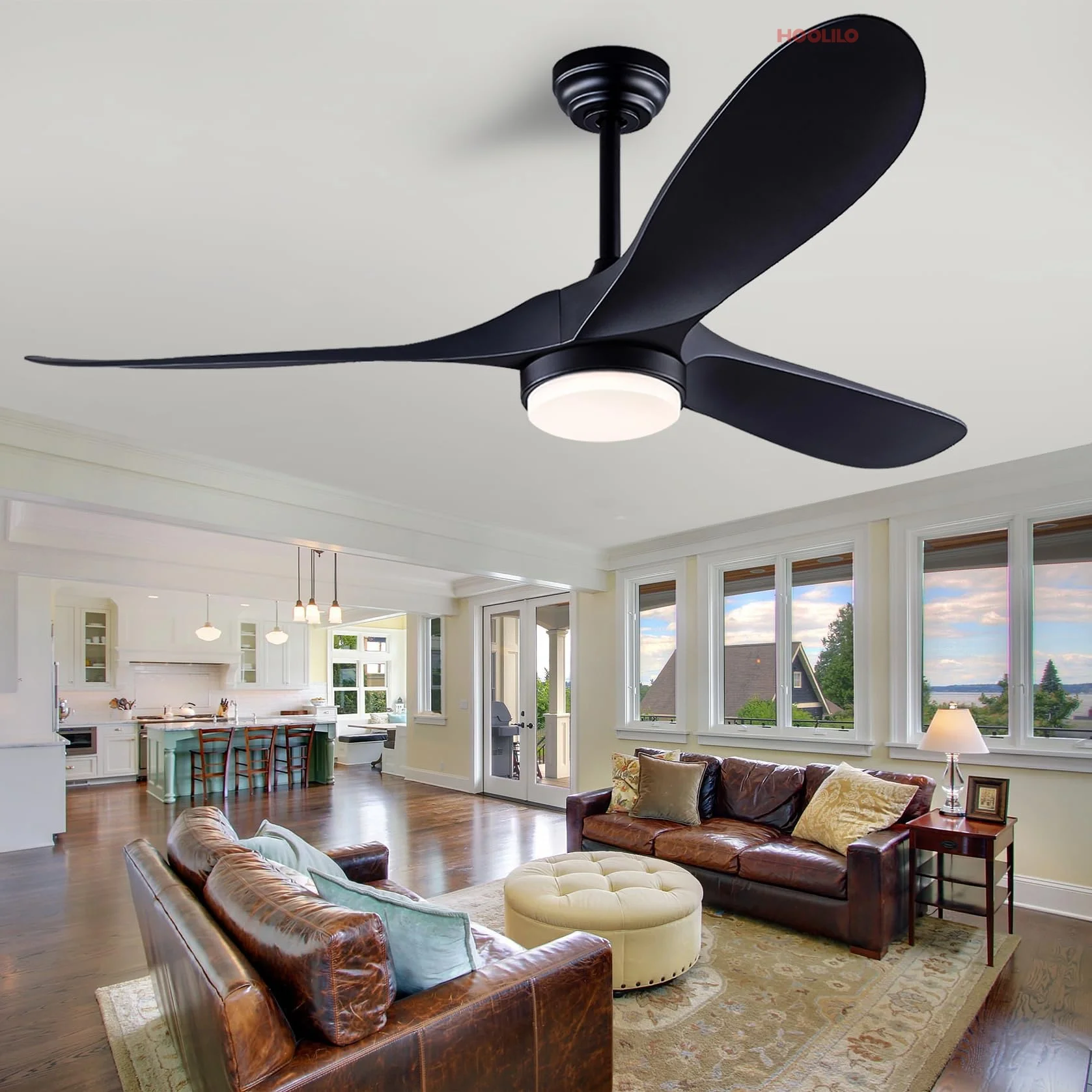 

52 60 Inch ABS Bland Ceiling Fan with LED DC 85V - 260V Motor Remote Control ventiladores para casa