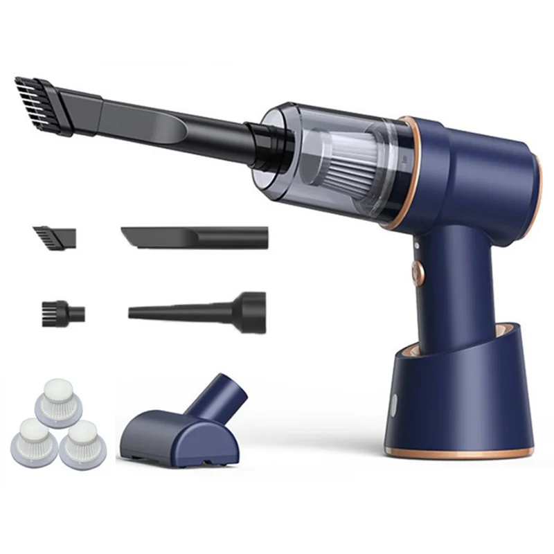 80000Pa เครื่องดูดฝุ่นรถยนต์ไร้สายชาร์จ Compressed Air มือถือ High-Power พร้อมแผ่นกรอง HEPA สําหรับรถบ้านสํานักงาน -A
