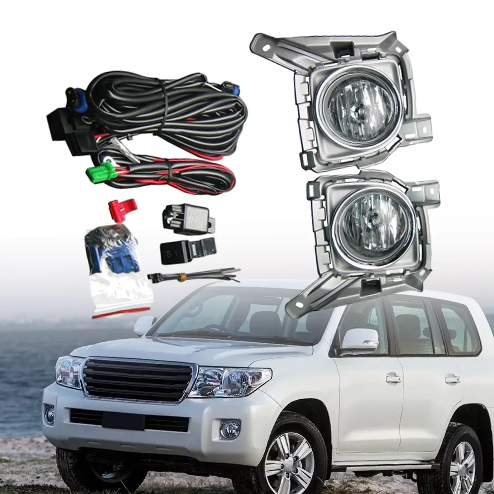 

2 шт., комплект противотуманных фар переднего бампера автомобиля для Toyota Land Cruiser FJ-200 2013-2014, дневные ходовые огни
