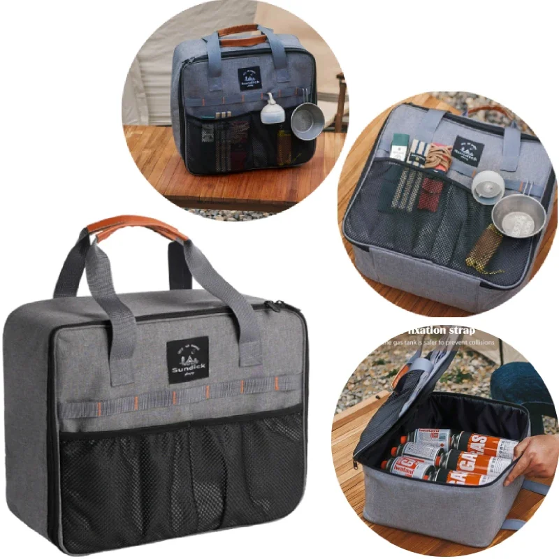 Camping Gas Tank Storage Bag Large Capacity Canvas Gas Canister Picnic Organizer Stovegas Tank Cookware Set Storage Bags