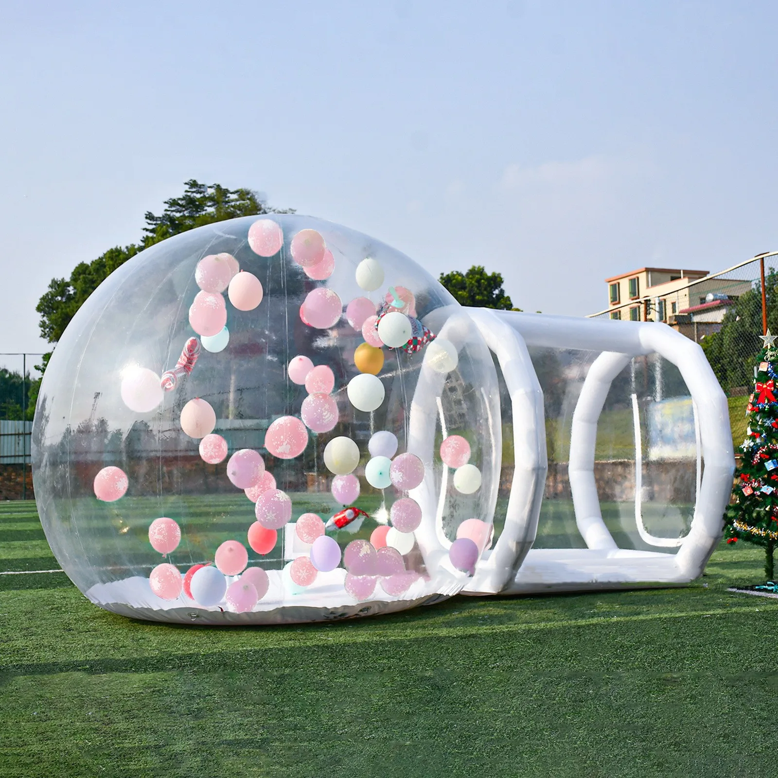 Popular Sale Balloon Bubble Tent Transparent Dome Camping Jumping Inflatable Ballon House With Bouncy Bottom