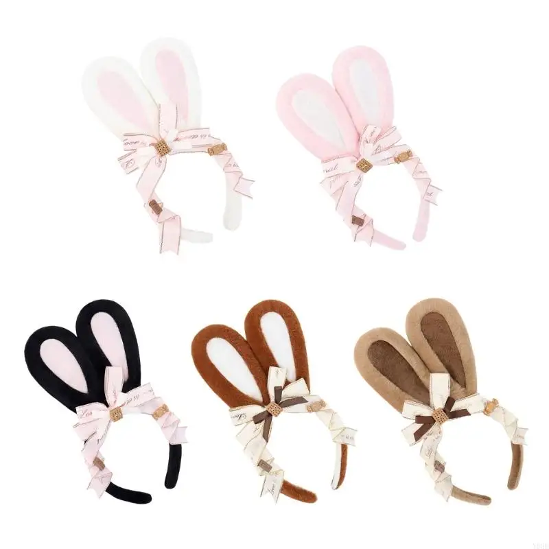 

Plush Rabbit Ears Headband For Sweet Cosplay With 5 Color Optional Soft Hair Accessories For Women And Girls Y08E
