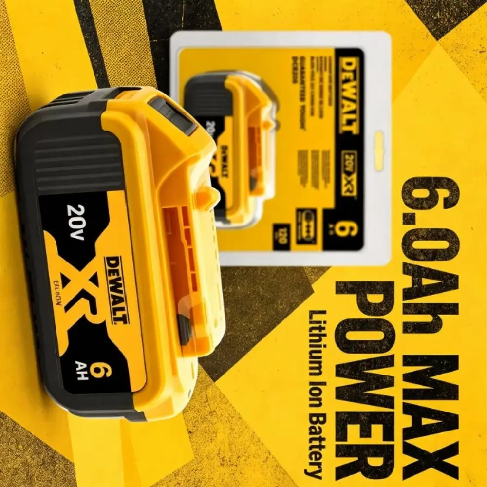 100% Original DEWALT 20V Battery Compatible with DCB606 DCB205 DCB206 DCBGene DCB200 MAX Power Tools - 6AH 9AH High Capacity
