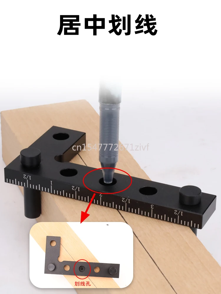 L-Square Woodworking Ruler Multifunctional High Precision Height Ruler Self-Centering Scriber Drawing Line Auxiliary