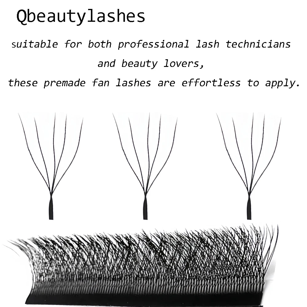 큐뷰티래쉬즈 5D 쉐이프 속눈썹 연장 팬 프리메이드 볼륨 내추럴 인조 속눈썹 여성용 메이크업 YY 개별 속눈썹