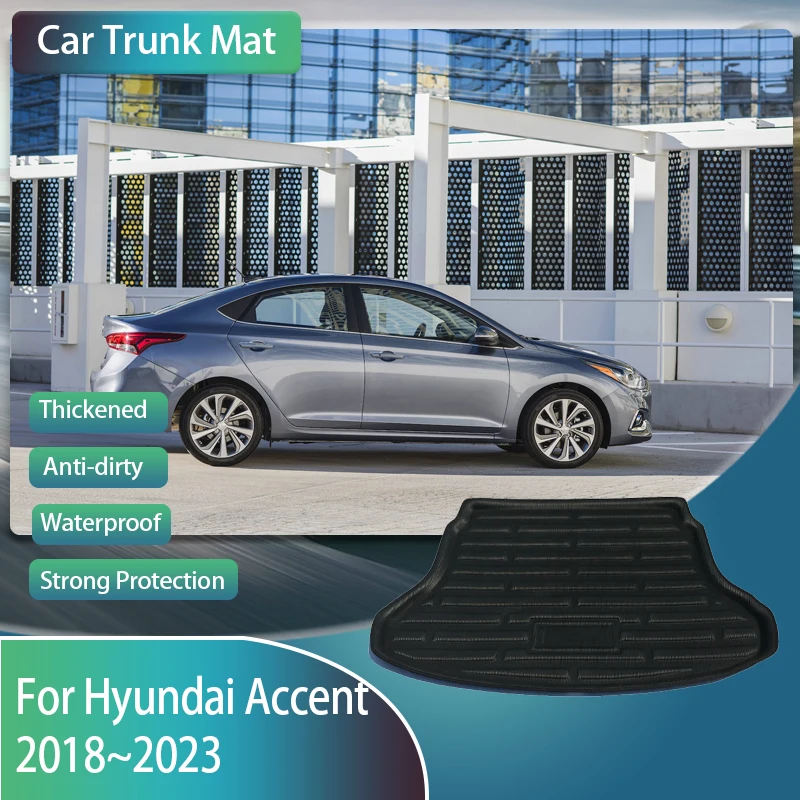 

Car Trunk Matt For Hyundai Accent Solaris Verna Sedan HC 2018~2023 Anti-dirty Tray Carpet Mud Carrgo Storage Pad Car Accessories