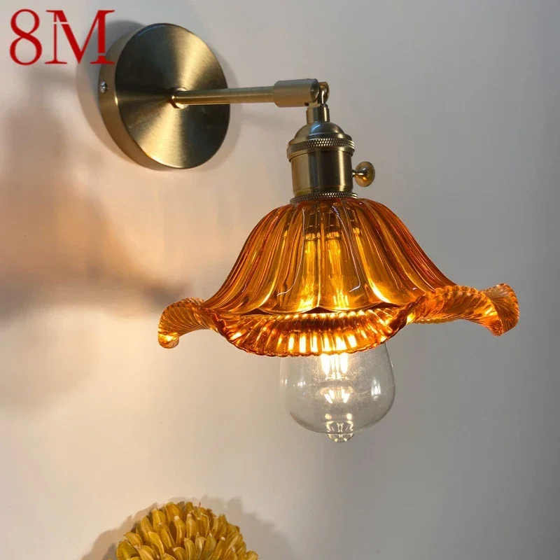 

8M Nordic Brass Wall Lamp Indoor Living Room Bedroom Bedside Lamp Modern Hotel Corridor Hallway Wall Lamp