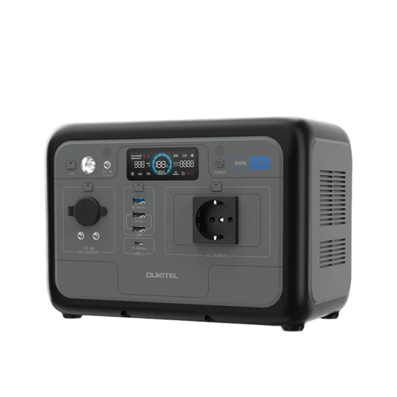 OUKITEL P800 Draagbare Power Station 800W 512Wh LiFePO4 Zonnegenerator, Draagbare Noodstroomvoorziening voor Kamperen, RV Vanlife, Off-Grid & Noodstroom bij Stroomuitval Thuis