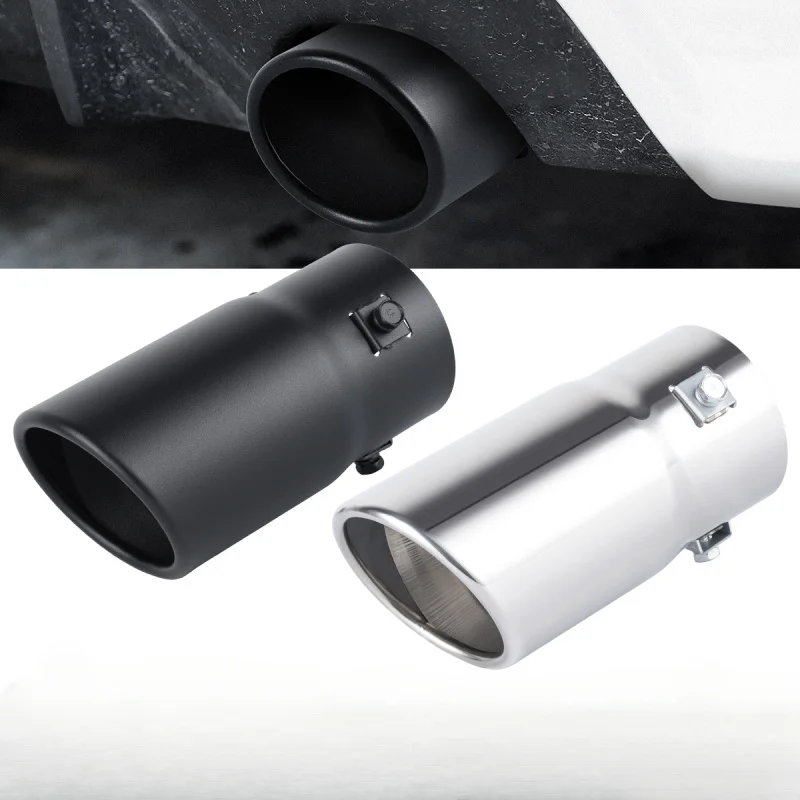 New exhaust tips pipes double thick liner stainless exhaust tail muffler throat universal car exterior parts auto accessories