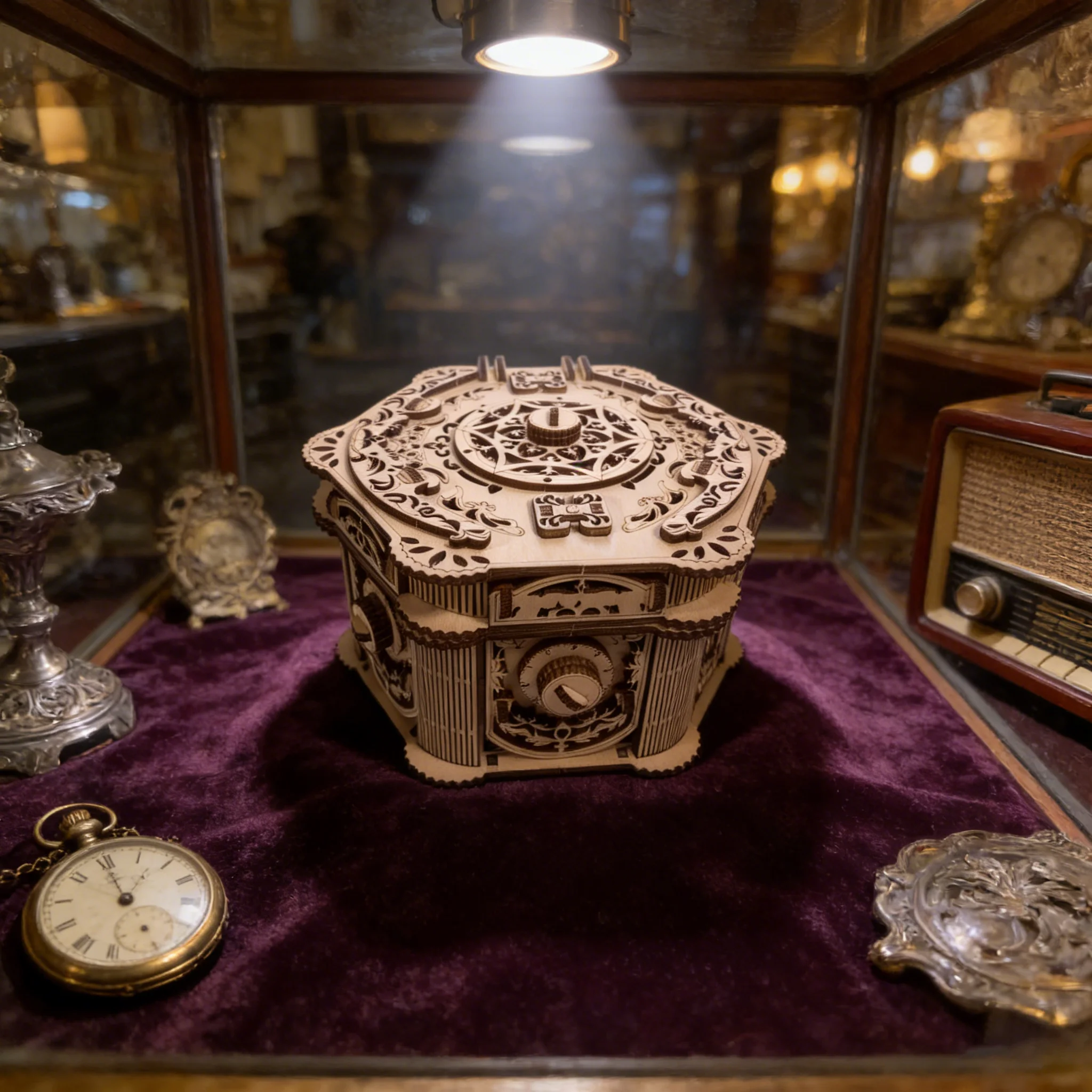 

3D-модель деревянной головоломки шкатулки для драгоценностей, идеальный праздничный подарок: идеально подходит для Хэллоуина, Рождества и дней рождения