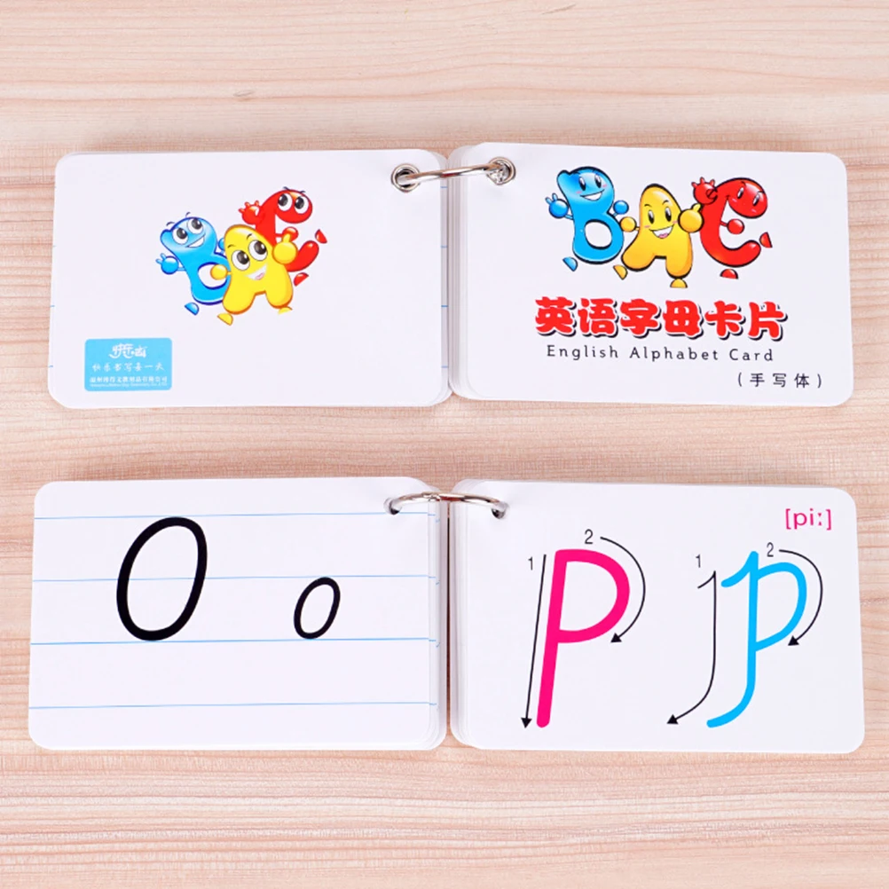 

2 Sets Alphabet Cards 26 Letter English Spelling Kids Literacy ABC Double Sided