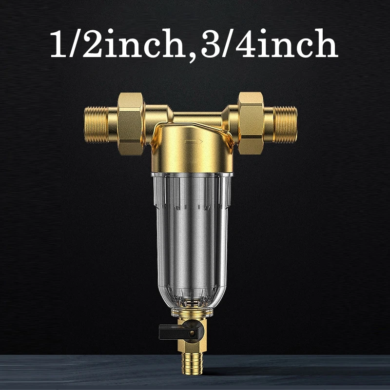 1pc 1/2"3/4" Full Copper Prefilter Water Heater Washing Machine Pre-Filter 316 Stainless Steel Filter Water Purifier Accessories