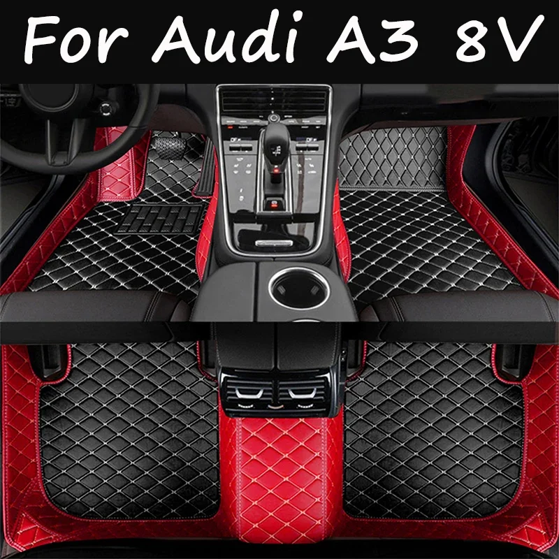 

Car Floor Mats For Audi A3 8V Sportback 2013~2019 Waterproof Rug Anti Dirt Pad Luxury Leather Mat Full Set Accessories 2014