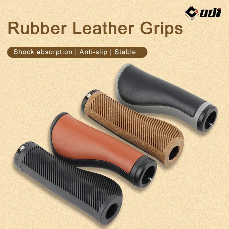 ODI Folding bicycle grips Retro Style Oak/leather material for Brompton Folding Bicycle grips Bicycle handlebar Accessories