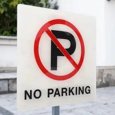 علامة تحذير من الأكريليك بدون مواقف السيارات، علامة تحذير مقاومة للطقس للاستخدام الداخلي والخارجي في مركز التسوق، مدخل الفندق، المطاعم، المرور #6