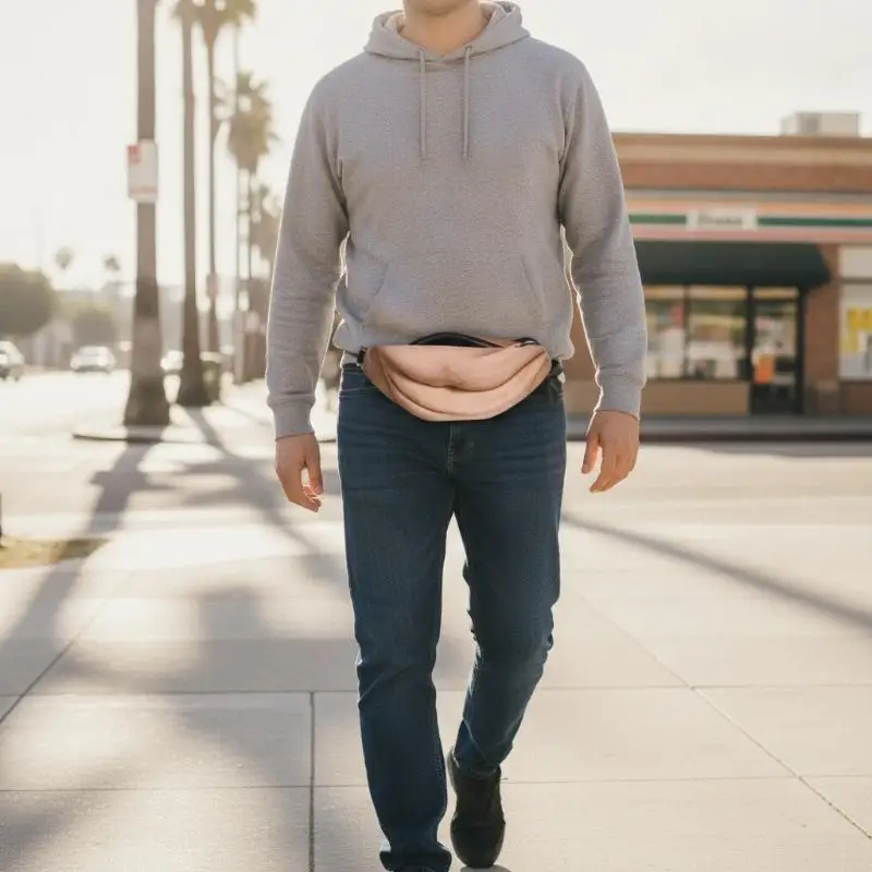 Neuartige, realistische „Dad Bod“-Gürteltasche mit versteckter Tasche, lustige, geräumige Hüfttasche für Halloween-Partys, zum Scherzen und für die tägliche Aufbewahrung. – Detail 11