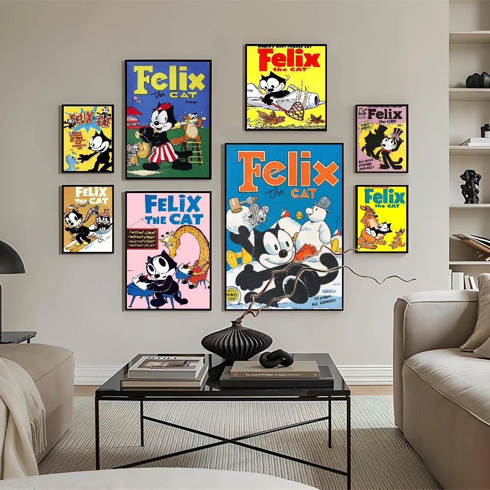 Cartoon CuteF-Felix The C-Cats Vintage Posters Sticky Vintage Room Home Bar Cafe Decor Kawaii Room Decor