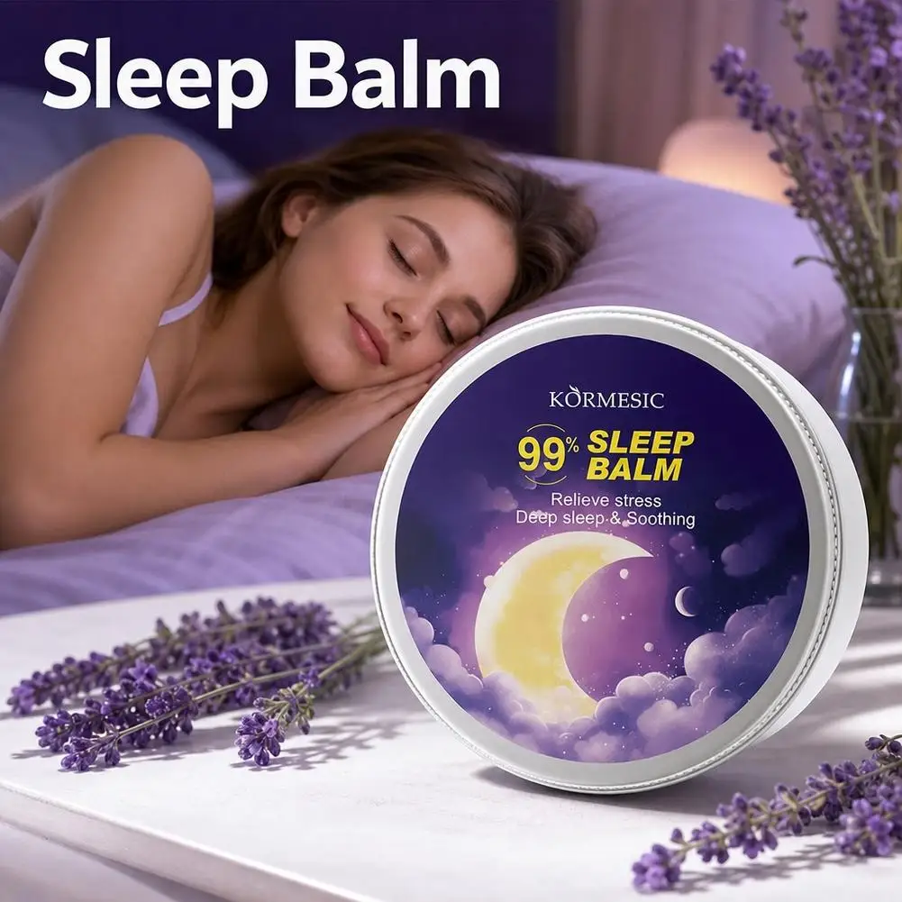Lavender Sleep Balm Solid Perfume Portable Screw Top Tin Calming Sleep Aid Balm Long Lasting 6 Hours for Night Anxiety