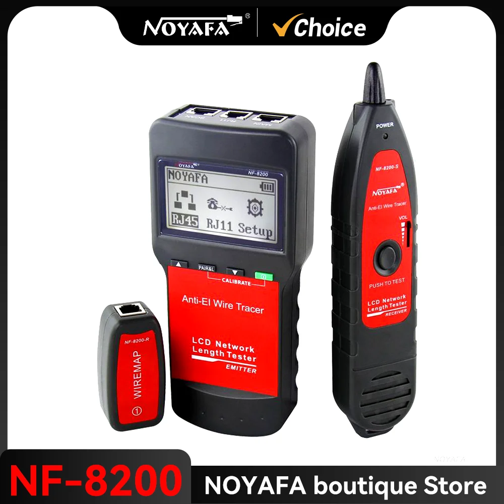 NOYAFA NF-8200 Network Cable Tester Cable Continuity Tester Anti-Interference Wire Tracker Measure Sensitivity Adjustable