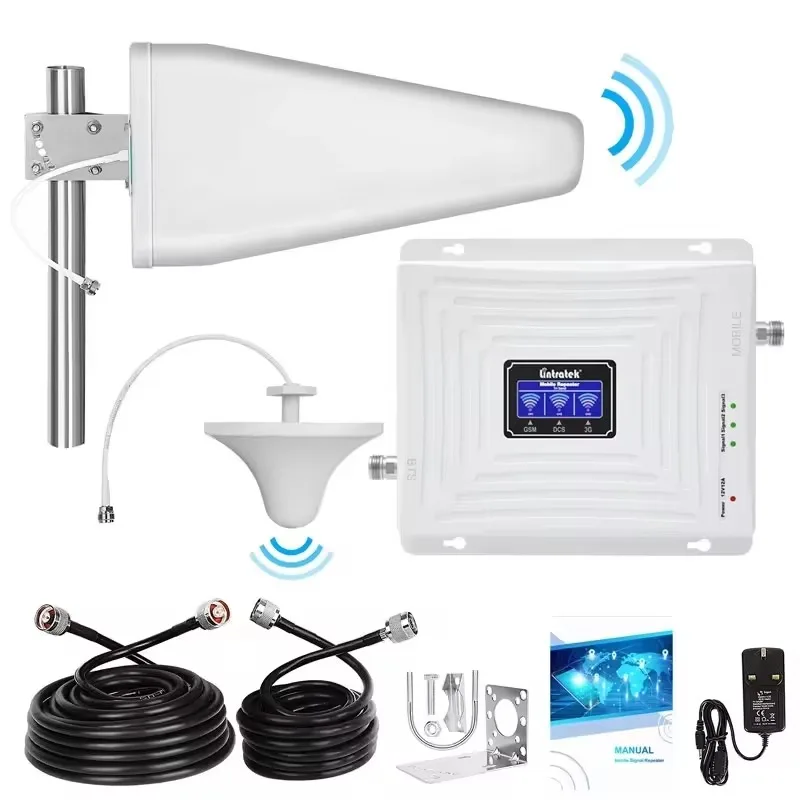 

3 Band signal Booster Repeater 900 1800 2100 mhz Mobile Network Booster Gsm 34g GSM signal Booster for Hotel Community