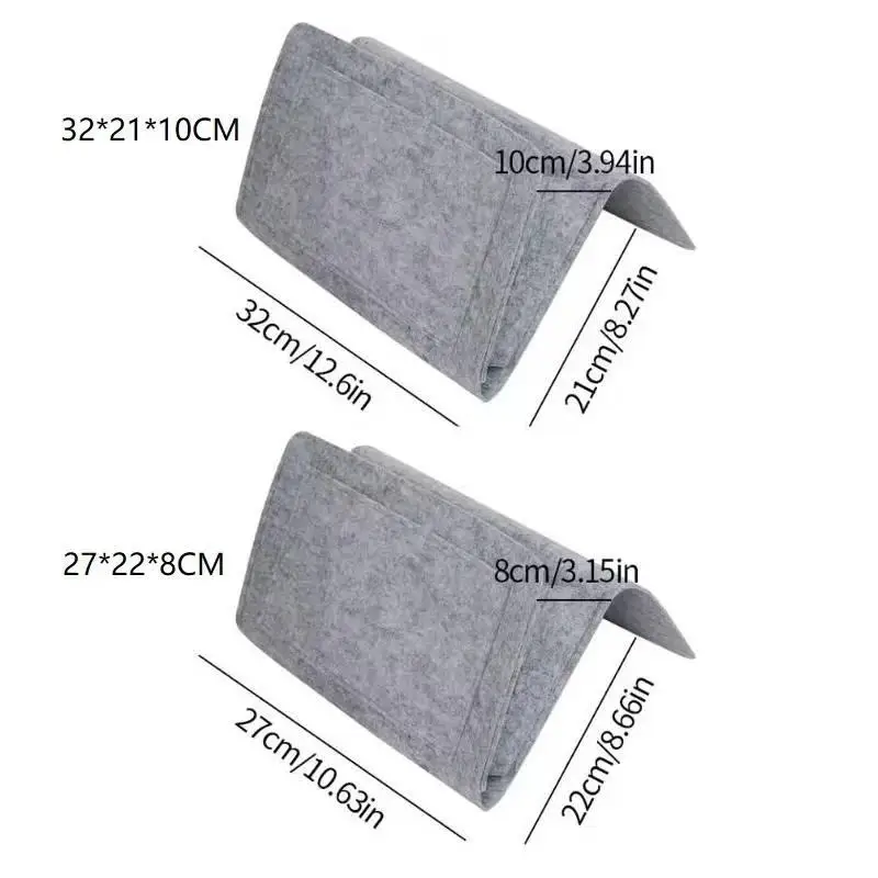 1 Stück Filz-Aufbewahrungsorganizer für das Bett, Handy-, Buch- und Zeitschriftenhalter, Taschen, hängende Aufbewahrungstasche, Baby-Taschentuchbox für Bett und Sofa – Detail 8