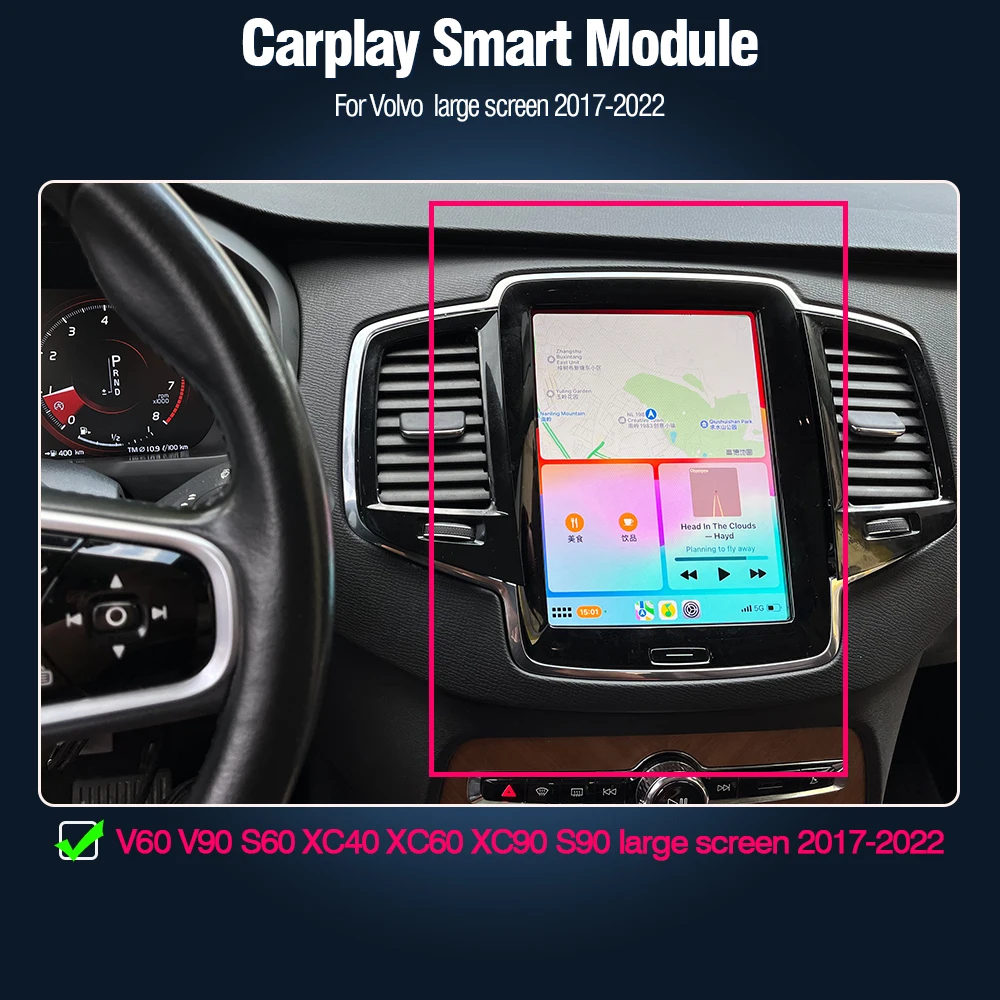 AUTOTOP Draadloze CarPlay Android Auto Upgrade Decoder voor Volvo V60 V90 S60 XC40 XC60 XC90 S90 2017-2022 Volledig Scherm Automodule