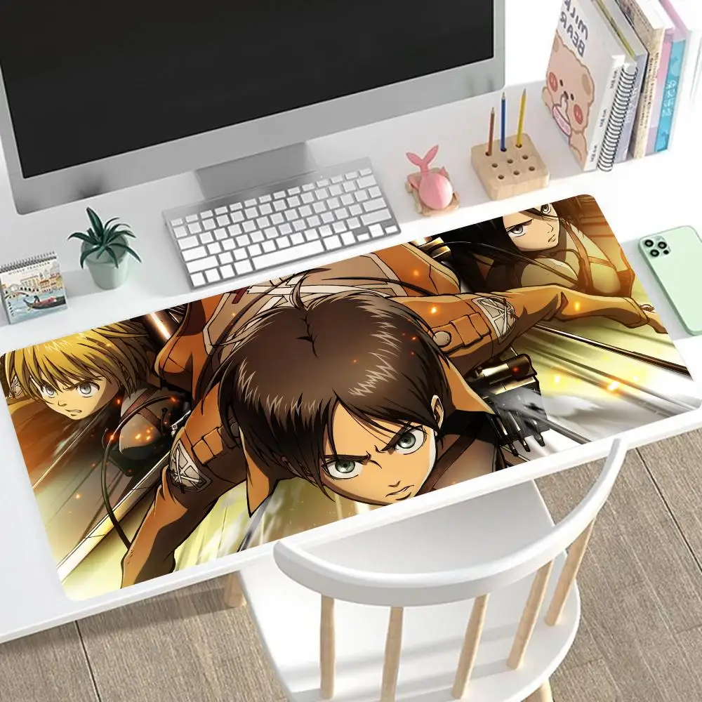 Anime Non-Skid Mouse Pad, A-Attack on Titan, Mouse Pad de tamanho grande, Tapete de mesa de teclado, Lock Edge, 80x40cm, 1000x500mm