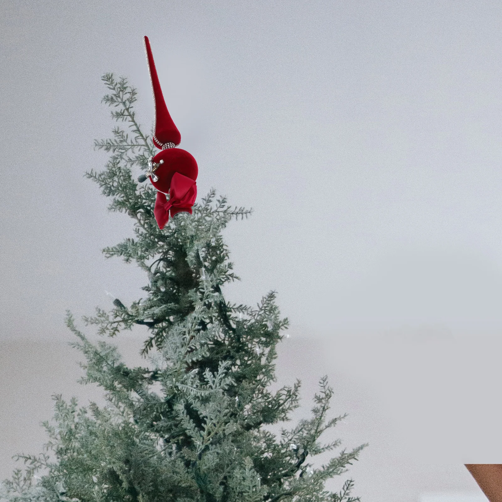 1 قطعة شجرة كروية بلاستيكية عتيقة توبر رمادي توافدوا زينة عيد الميلاد اليدوية فريدة من نوعها زخرفة متألقة لعيد الميلاد #3