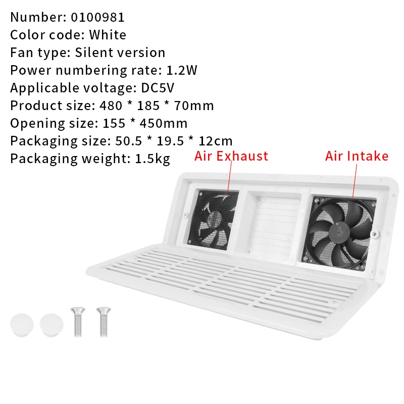 

TYTXRV Аксессуары для автодома Вентиляционная решетка для автодома ABS Пыленепроницаемый караван Двусторонний боковой выпускной вентилятор Вытяжной вентилятор