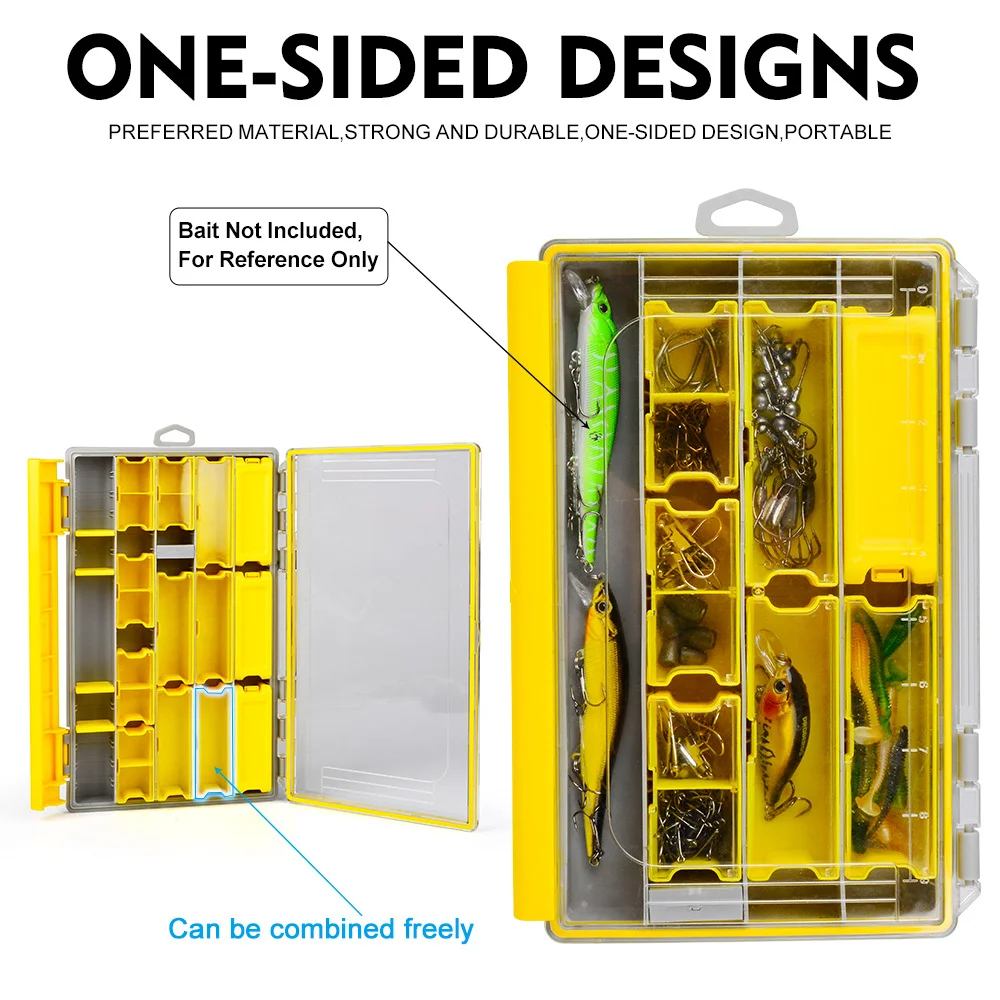 Fishing Tackle Box Lure Storage 14 Compartments Double Sided Lure Hook Boxes Baits Container Storage Case Fishing Accessories
