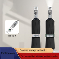 Triple Fold Reverse Mechanical Umbrella, Led Lighting Umbrella, Automatic In Stock Business, Black Rubber Sun Protection Umbrell