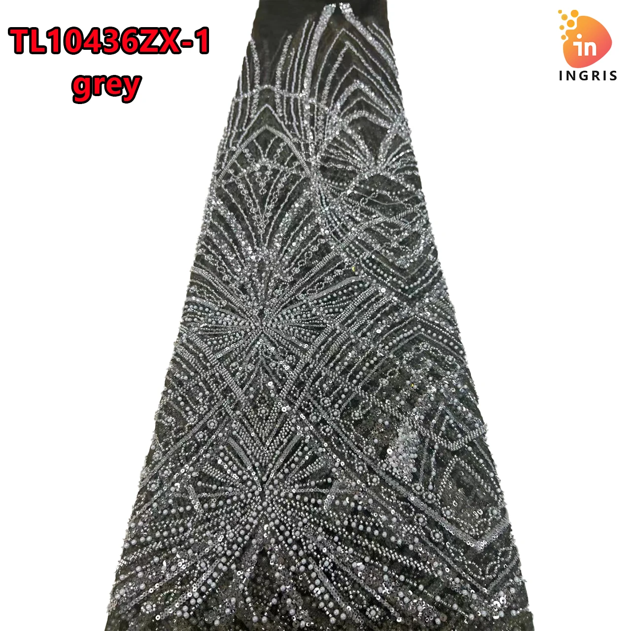 African Lace Fabrics Beaded Embroidery Party Dresses For Women Black Tulle Sewing 5Yard Sequins Mesh Fabric Meters TL10436ZX