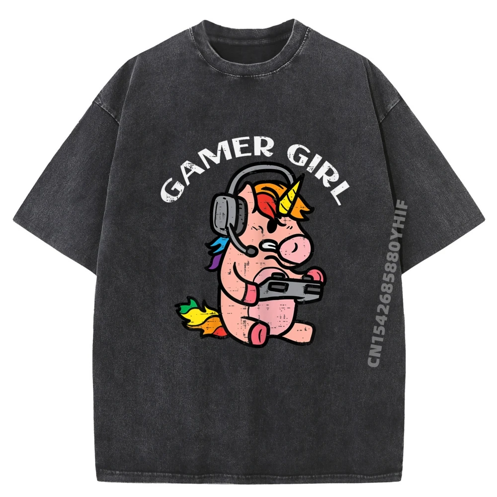 

Gamer Girl Unicorn Gaming Cute Women Girls Kids Teen Youth Graphic Shirts Mens Funny Washed New Shirts And T-Shirts