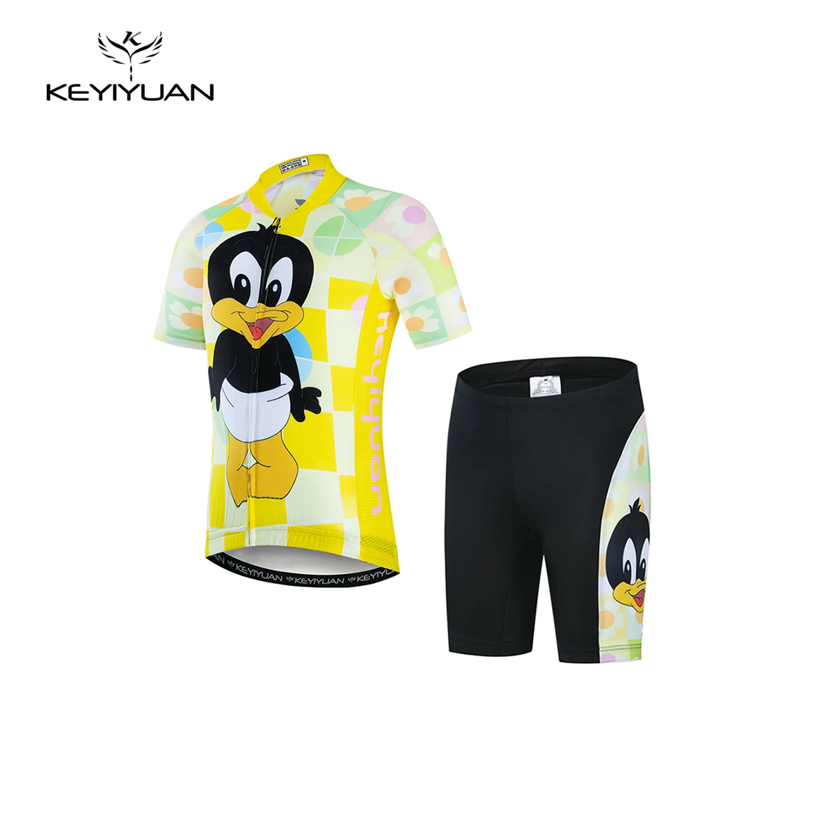 

KEYIYUAN 2023 Boy Girl Short Sleeved Cycling Jersey Suit Kids Bike Clothing Child Quick Drying MTB Serve Abbigliamento Ciclismo