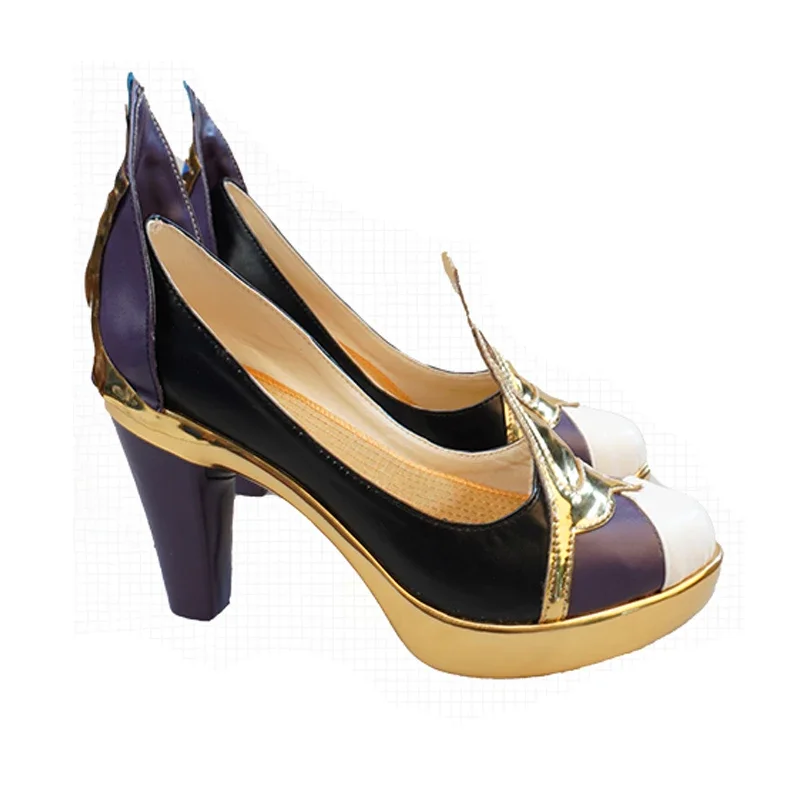 Juego de Anime Genshin Impact Yelan, zapatos de mujer, botas, accesorios para fiesta de Halloween, botas de tacón alto personalizadas