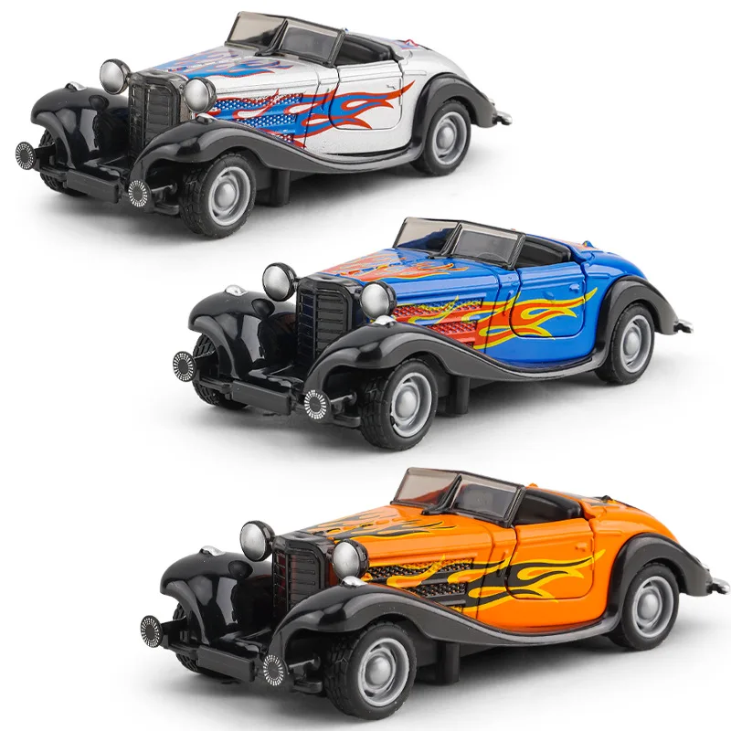 

Children's toy boy simulation alloy toy car model collection ornaments retro vintage car toys