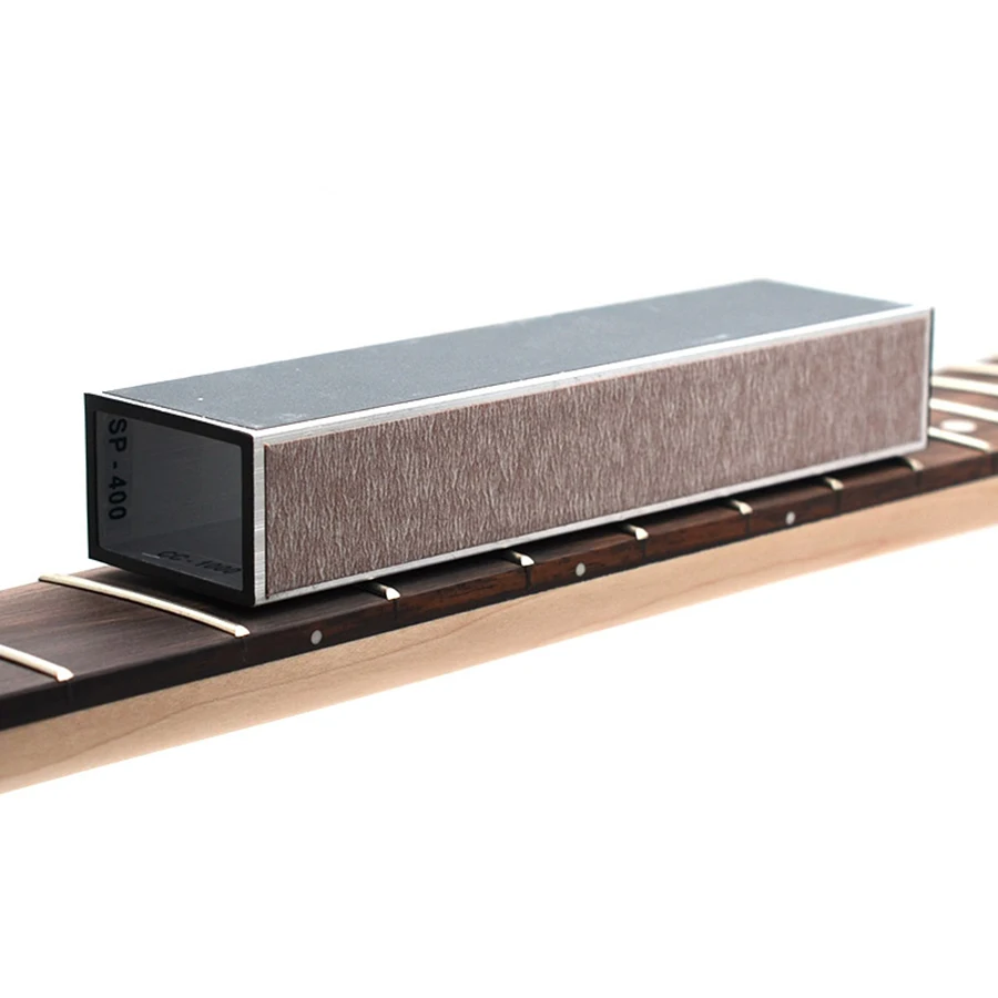 Tige de nivellement de faisceau de nivellement de ponçage de frette de guitare avec papier de verre auto-adhésif-polissage de réparation et d'entretien-outils Luthier