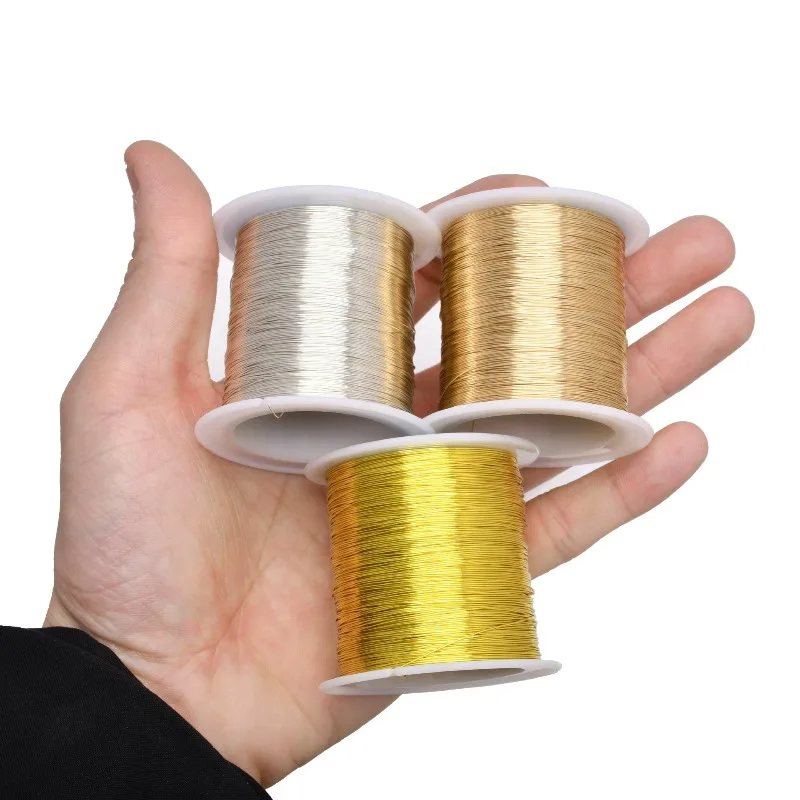 100M/Roll Color-Protective Flexible Metal Engraving Wire Suitable for Handmade Floral Jewelry Making 0.3/0.4mm