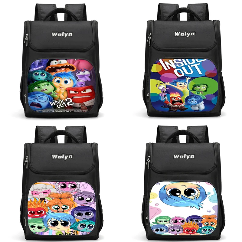 Cute anime Inside Out Large Child Backpack Boy Girls School Bag For Men Women Traveling Backpack Durable and Multi Compartmen