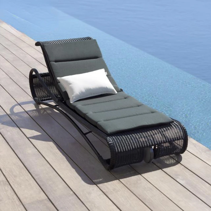 Swimming pool chair aluminum sun lounger chaise lounge recliner outdoor beach