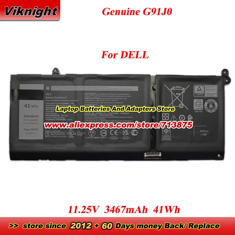 Genuine G91J0 Battery PG8YJ MGCM5 MVK11 VKYJX WV3K8 HGCM5 for Dell Inspiron 5518 5515 Latitude 3520 3420 3320 Vostro 3511 3515