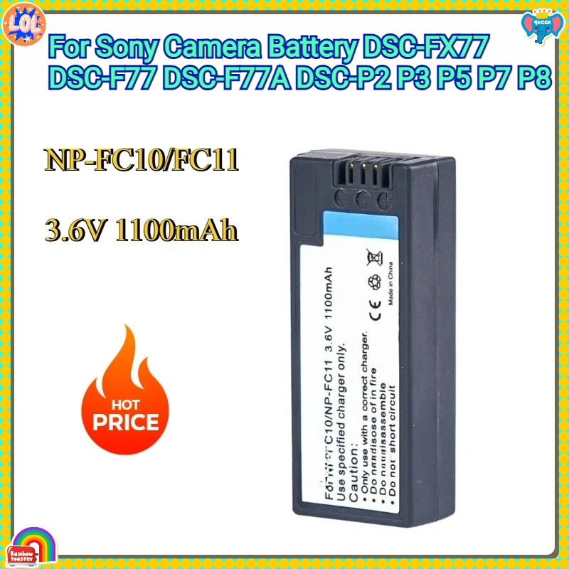 

New Replacement Battery NP-FC10/FC11 3.6V 1100mAh For Sony Camera Battery DSC-FX77 DSC-F77 DSC-F77A DSC-P2 P3 P5 P7 P8