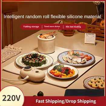 Składany elektryczny podgrzewacz do napojów 220 V - elastyczny podgrzewacz do utrzymywania ciepła żywności z inteligentną wielofunkcyjną płytą grzewczą